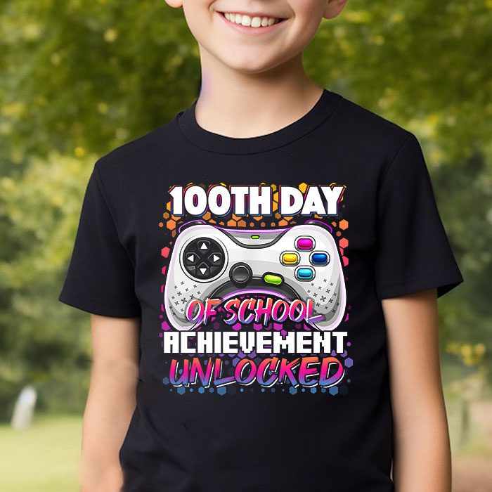 100th-Day-Of-School-Achievement-Unlocked-Video-Game-Kids-T-Shirt-2 100th Day Of School Achievement Unlocked Video Game Kids T Shirt 2 5