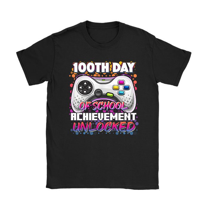 100th-Day-Of-School-Achievement-Unlocked-Video-Game-Kids-T-Shirt 100th Day Of School Achievement Unlocked Video Game Kids T-Shirt
