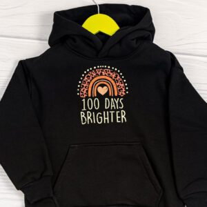 100th Day Of School Teacher 100 Days Brighter Rainbow Hoodie 1 3