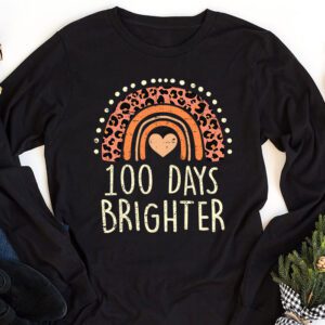 100th Day Of School Teacher 100 Days Brighter Rainbow Longsleeve Tee 1 3