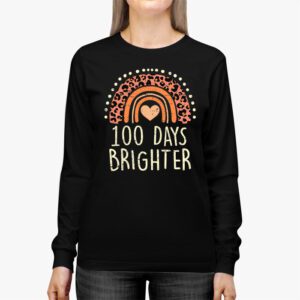 100th Day Of School Teacher 100 Days Brighter Rainbow Longsleeve Tee 2 3