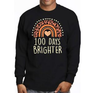 100th Day Of School Teacher 100 Days Brighter Rainbow Longsleeve Tee 3 3