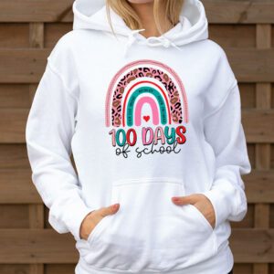 100th Day Of School Teacher 100 Days Smarter Boho Rainbow Hoodie 1 1