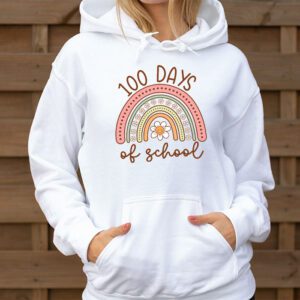 100th Day Of School Teacher 100 Days Smarter Boho Rainbow Hoodie 1 3