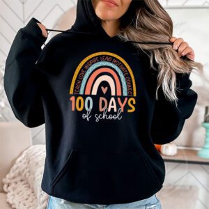 100th Day Of School Teacher 100 Days Smarter Boho Rainbow Hoodie 1 4