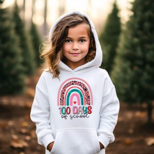 100th Day Of School Teacher 100 Days Smarter Boho Rainbow Hoodie 2 1