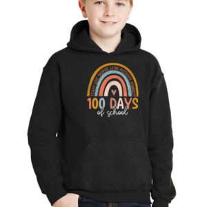 100th Day Of School Teacher 100 Days Smarter Boho Rainbow Hoodie 2 4