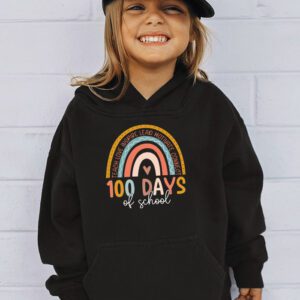 100th Day Of School Teacher 100 Days Smarter Boho Rainbow Hoodie 3 4