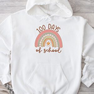 100th Day Of School Teacher 100 Days Smarter Boho Rainbow Hoodie