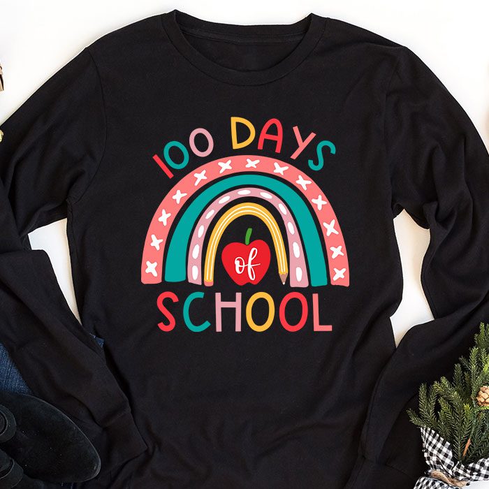 100th-Day-Of-School-Teacher-100-Days-Smarter-Boho-Rainbow-Longsleeve-Tee-1 100th Day Of School Teacher 100 Days Smarter Boho Rainbow Longsleeve Tee 1 2