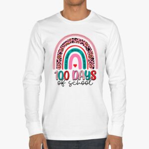 100th Day Of School Teacher 100 Days Smarter Boho Rainbow Longsleeve Tee 3 1