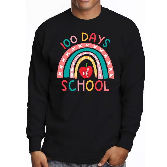 100th-Day-Of-School-Teacher-100-Days-Smarter-Boho-Rainbow-Longsleeve-Tee-3 100th Day Of School Teacher 100 Days Smarter Boho Rainbow Longsleeve Tee 3 2