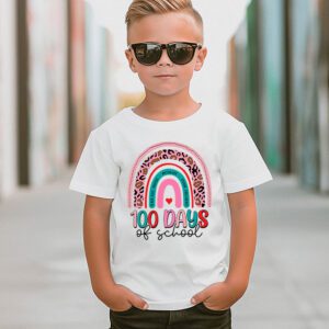 100th Day Of School Teacher 100 Days Smarter Boho Rainbow T Shirt 3 1