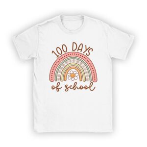 100th Day Of School Teacher 100 Days Smarter Boho Rainbow T-Shirt