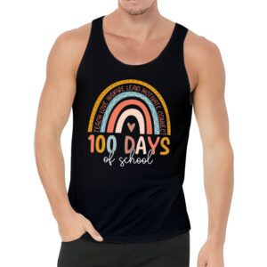 100th Day Of School Teacher 100 Days Smarter Boho Rainbow Tank Top 3 4