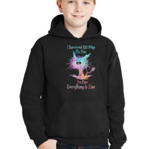 100th Day of School Its fine Im fine everythings is fine Hoodie 2