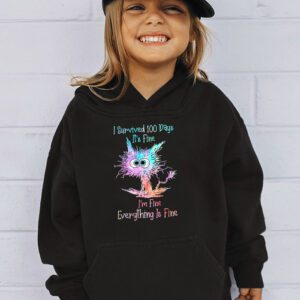 100th Day of School Its fine Im fine everythings is fine Hoodie 3