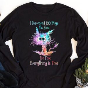100th Day of School Its fine Im fine everythings is fine Longsleeve Tee 1