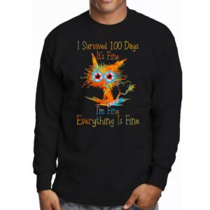 100th Day of School Its fine Im fine everythings is fine Longsleeve Tee 3 1