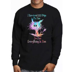100th Day of School Its fine Im fine everythings is fine Longsleeve Tee 3