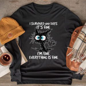 100th Day of School It’s fine I’m fine everythings is fine Longsleeve Tee