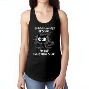 100th Day of School Its fine Im fine everythings is fine Tank Top 1 2