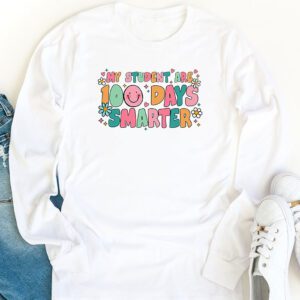 100th Day of School My Students are 100 Days Smarter Teacher Longsleeve Tee 1 2