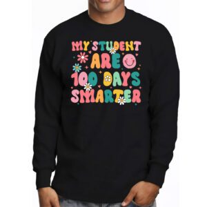100th Day of School My Students are 100 Days Smarter Teacher Longsleeve Tee 3 1