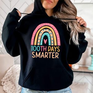 100th Day of School Teacher 100 days smarter rainbow Hoodie 1 1