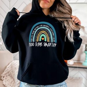 100th Day of School Teacher 100 days smarter rainbow Hoodie 1 2