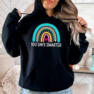 100th Day of School Teacher 100 days smarter rainbow Hoodie 1 3