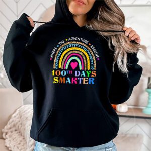 100th Day of School Teacher 100 days smarter rainbow Hoodie 1