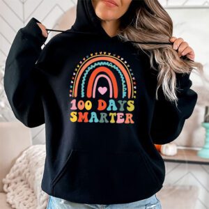 100th Day of School Teacher 100 days smarter rainbow Hoodie 1 4