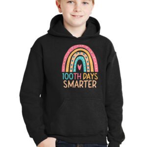 100th Day of School Teacher 100 days smarter rainbow Hoodie 2 1