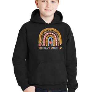 100th Day of School Teacher 100 days smarter rainbow Hoodie 2 6