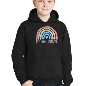 100th Day of School Teacher 100 days smarter rainbow Hoodie 2 8