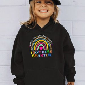 100th Day of School Teacher 100 days smarter rainbow Hoodie 3