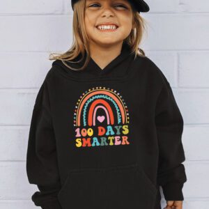 100th Day of School Teacher 100 days smarter rainbow Hoodie 3 4