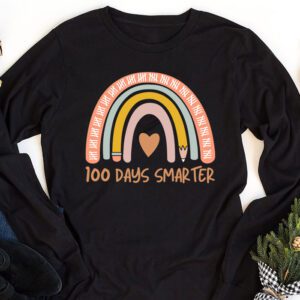 100th Day of School Teacher 100 days smarter rainbow Longsleeve Tee 1 9