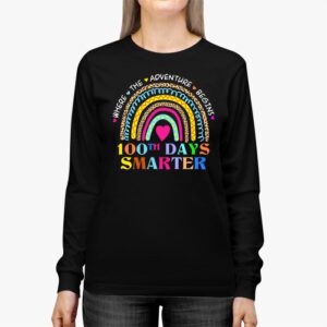 100th Day of School Teacher 100 days smarter rainbow Longsleeve Tee 2