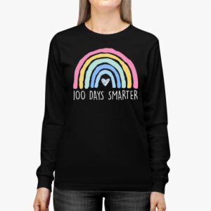 100th Day of School Teacher 100 days smarter rainbow Longsleeve Tee 2 8