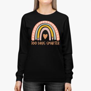 100th Day of School Teacher 100 days smarter rainbow Longsleeve Tee 2 9