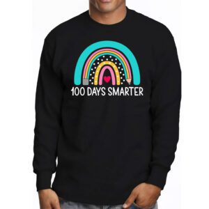 100th Day of School Teacher 100 days smarter rainbow Longsleeve Tee 3 3