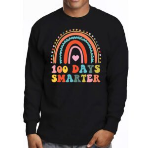 100th Day of School Teacher 100 days smarter rainbow Longsleeve Tee 3 4