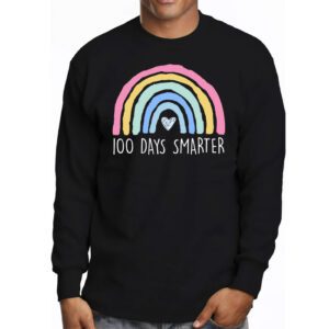 100th Day of School Teacher 100 days smarter rainbow Longsleeve Tee 3 8