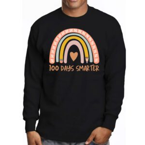 100th Day of School Teacher 100 days smarter rainbow Longsleeve Tee 3 9