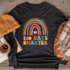 100th Day of School Teacher 100 days smarter rainbow Longsleeve Tee