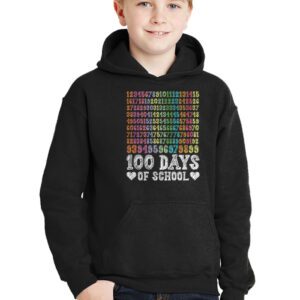 100th Day of School Teacher Kids 100 Days Math Numbers Hoodie 2 3