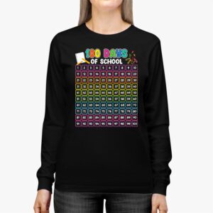 100th Day of School Teacher Kids 100 Days Math Numbers Longsleeve Tee 2 1