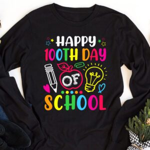 100th Day of School Teachers Kids Child Happy 100 Days Longsleeve Tee 1 2